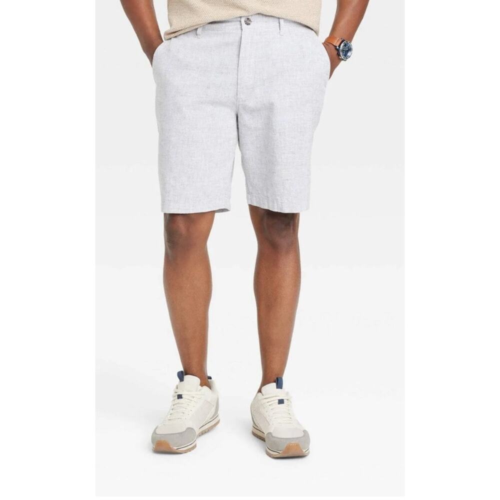 NWT - Goodfellow Linden Flat Front Shorts 9" Inseam Gray Size 36